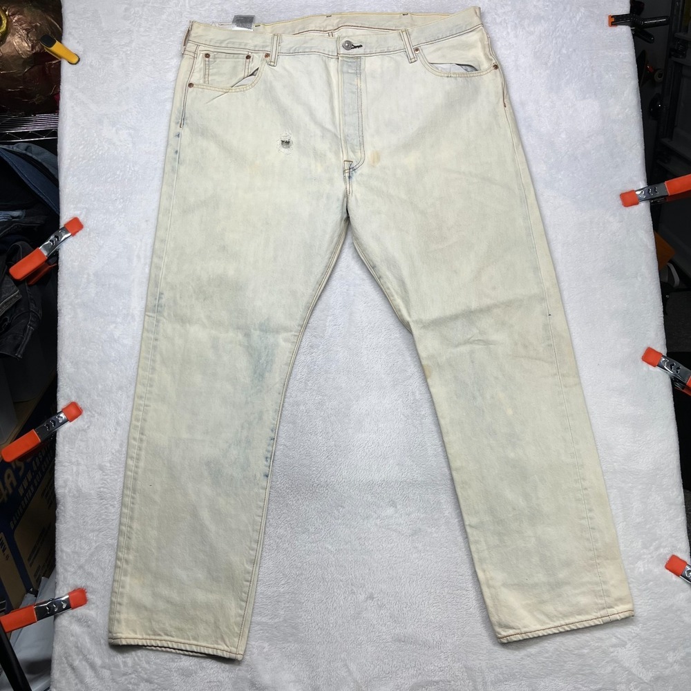 Levi's 501 Original Jeans Men's 43x32 Denim High Rise Straight Fit - Flaws